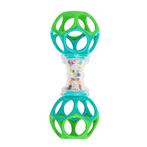 Bright Starts Oball Shaker Rattle with flexible balls and colorful beads