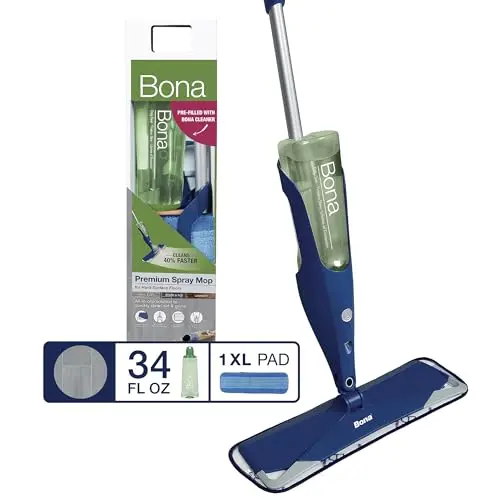 Bona premium spray mop kit with cleaner and microfiber pad
