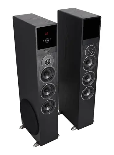 Rockville TM150B powered home theater tower speaker