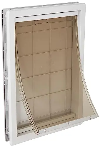 Ideal Pet Products gray plastic pet door with telescoping frame and locking slide