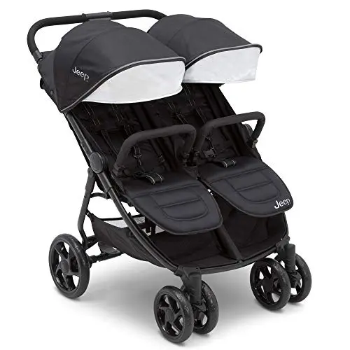 Jeep Destination Ultralight Double Stroller with large wheels and canopy