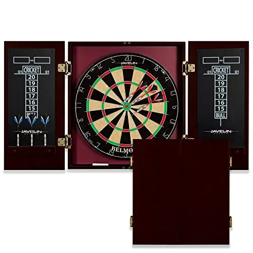 EastPoint Sports Belmont dart board cabinet set with scoreboard and storage