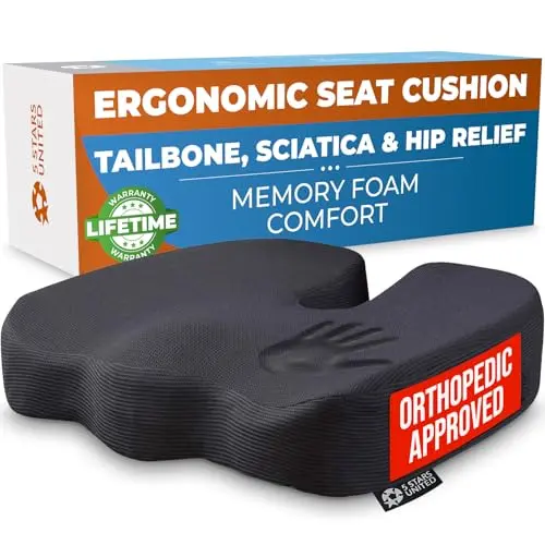 5 STARS UNITED ergonomic seat cushion for office chair sciatica pain relief