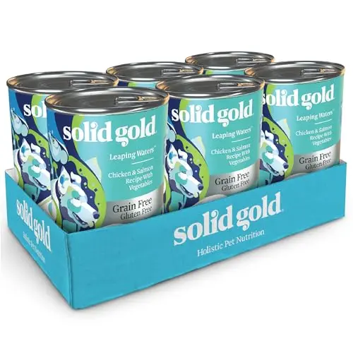 Solid Gold sensitive stomach wet dog food can with probiotics
