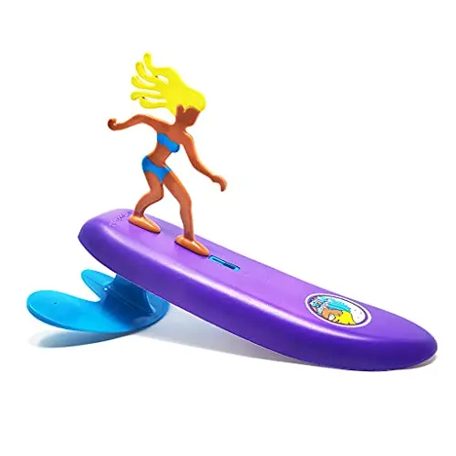 Surfer Dudes wave-powered mini-surfer toy riding waves