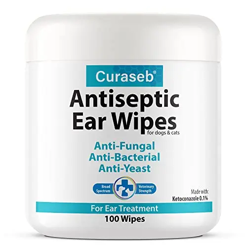 Curaseb ear infection treatment wipes for dogs and cats