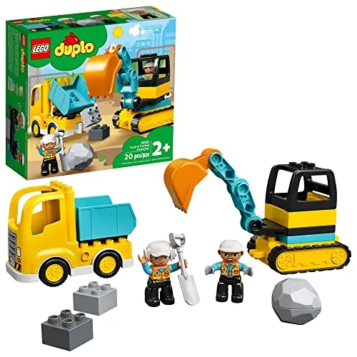 LEGO DUPLO construction truck and excavator building toy set for toddlers