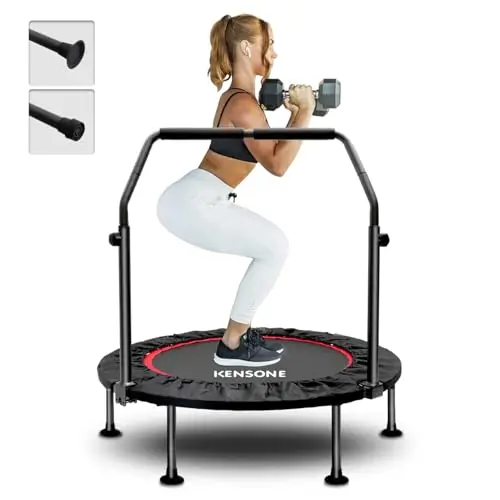 KENSONE mini trampoline with foam handle and foldable design