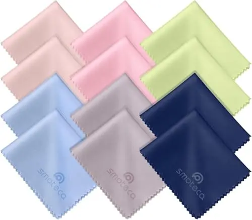 SmoTecQ assorted color microfiber cleaning cloths for glasses and screens