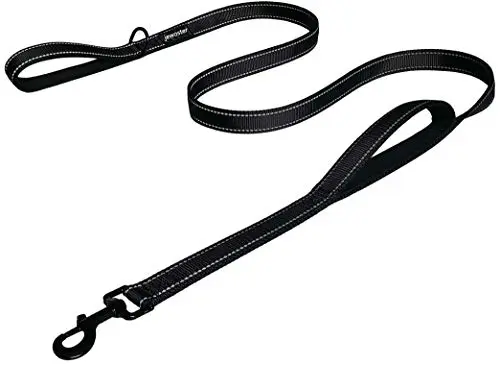 JEWOSTER heavy duty dog leash with two padded handles for extra control