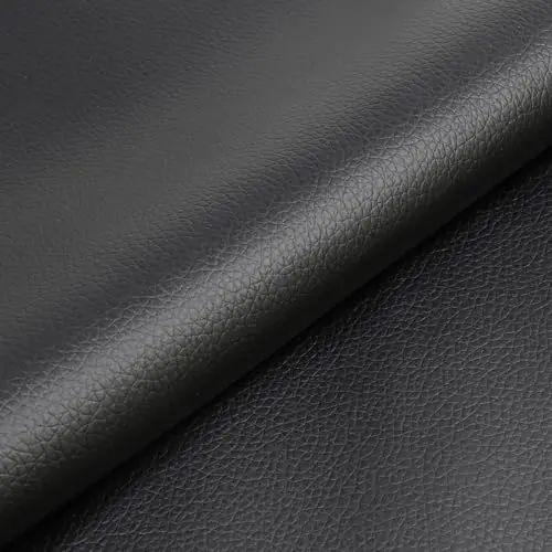 HBU black synthetic leather upholstery fabric for chairs