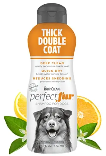 TropiClean dog shampoo for thick double coats