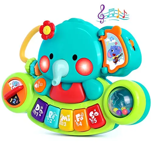 WITALENT baby piano toy with light-up elephant design and keyboard