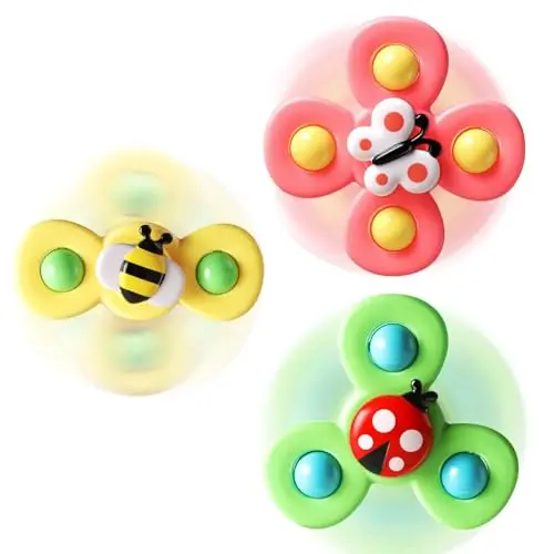 ALASOU suction cup spinner toys with insect designs for toddlers
