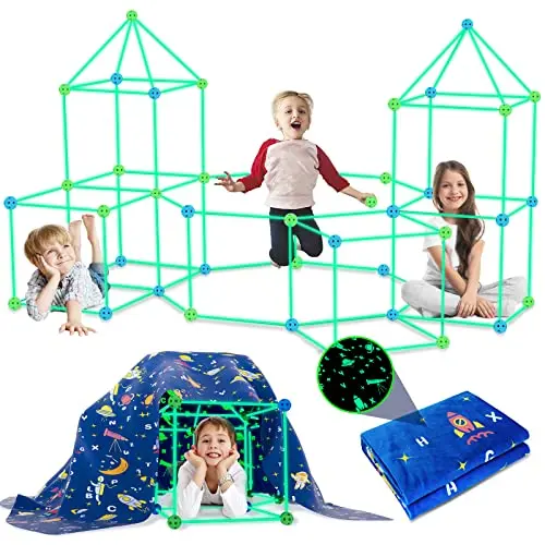 LINYILIFANG glow-in-the-dark fort building kit with included blanket