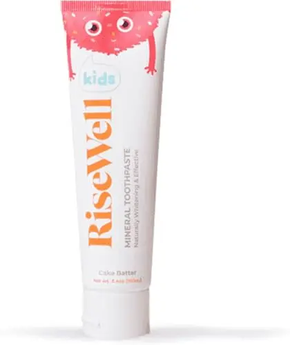 RiseWell kids hydroxyapatite toothpaste with cake batter flavor for natural remineralization
