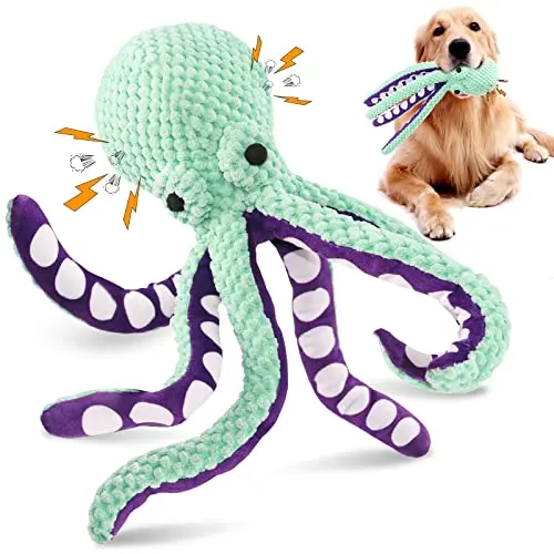 Fuufome plush octopus dog toy with long legs for tugging