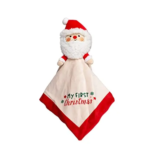 Pearhead Baby's First Christmas Security Blanket with Santa design