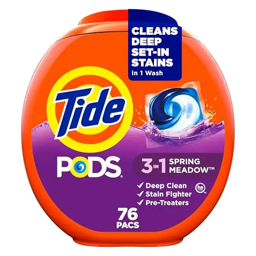 Tide PODS laundry detergent pacs for removing body oils and stains