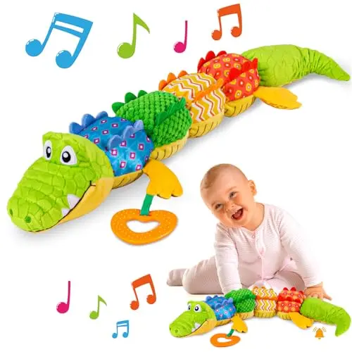 Sumobaby musical stuffed crocodile for tummy time