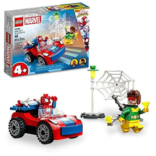 LEGO Marvel Spider-Man building set with car and Doc Ock minifigures