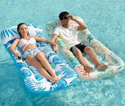 Jasonwell inflatable pool float lounge with headrest