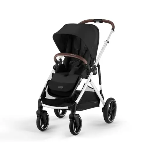 Cybex Gazelle S All-in-One Stroller in moon black with silver frame