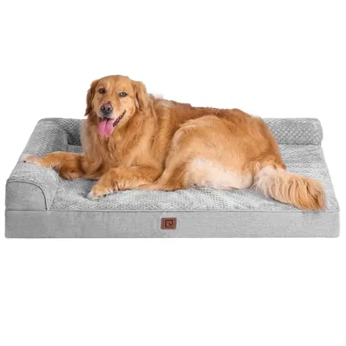 EHEYCIGA memory foam dog bed with L-shaped design