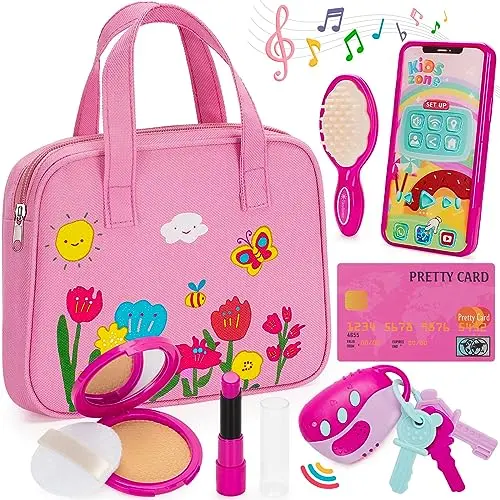 Officygnet play purse with pretend makeup kit and accessories