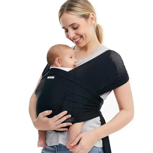 Momcozy Baby Carrier AirMesh in Black, stretchy water sling for summer
