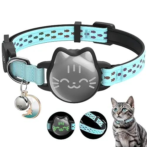 Typecase waterproof cat collar with hidden Apple AirTag holder and breakaway buckle