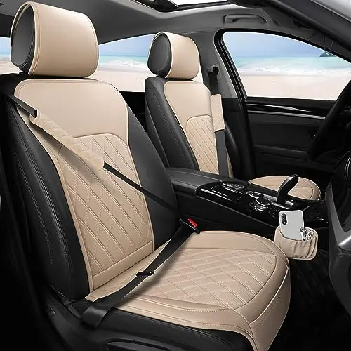 Sanwom front seat covers in beige color