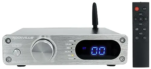 Rockville BLUDAC2S Hi-Res amplifier with brushed aluminum front panel