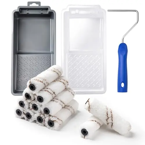 Mister Rui 4-inch microfiber paint roller kit with tray and frame