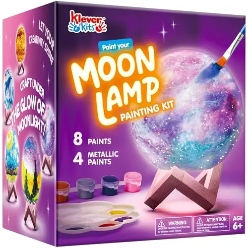 Klever Kits DIY moon night light with painted lunar surface