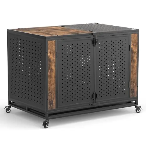 REXWELTEN enclosed design dog crate with small ventilation holes