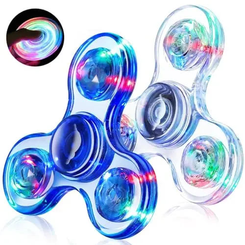Light-up fidget spinners with colorful LED effects