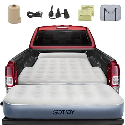 GOTIDY truck bed air mattress with removable tailgate extension and built-in pump
