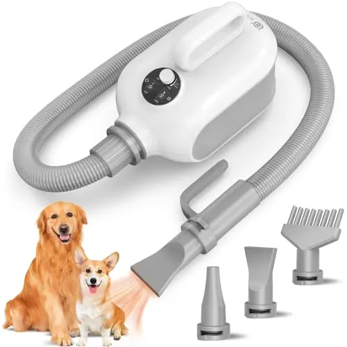 SISIGAD white dog hair dryer with three nozzles