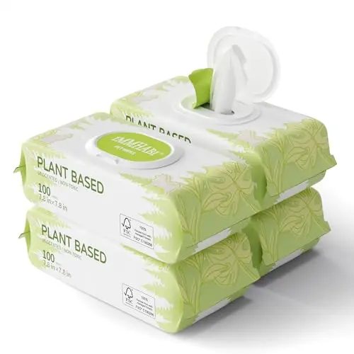 400 count unscented plant-based dog wipes for sensitive skin