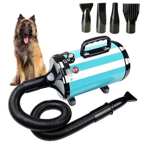 GULUQI high-velocity dog dryer with adjustable speed and temperature controls