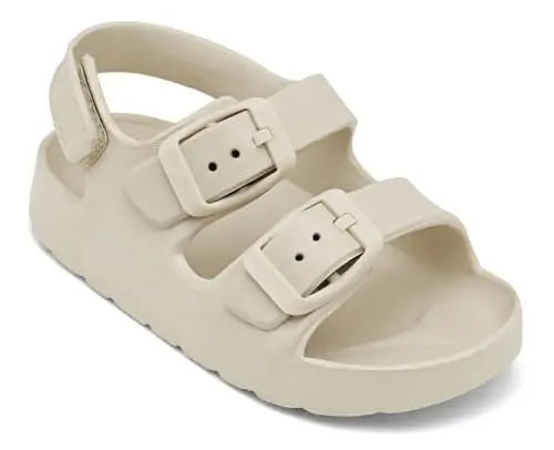 ChayChax toddler double buckle sandals in beige