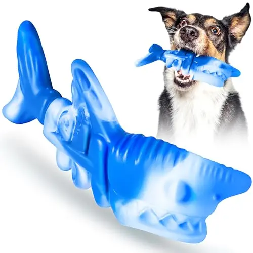 PETSTA blue fish shaped dog chew toy