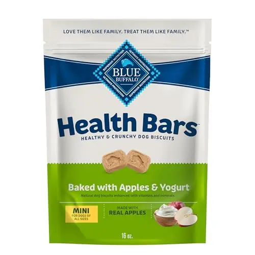 Blue Buffalo Health Bars mini crunchy dog biscuits with apples and yogurt flavor