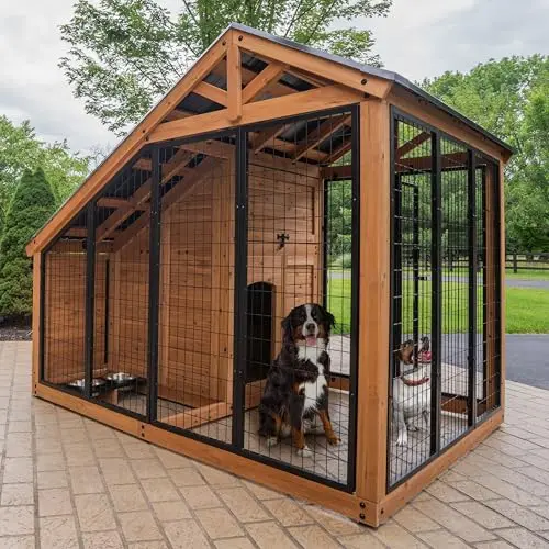 Backyard Discovery Waggin' Retreat cedar wood outdoor dog kennel