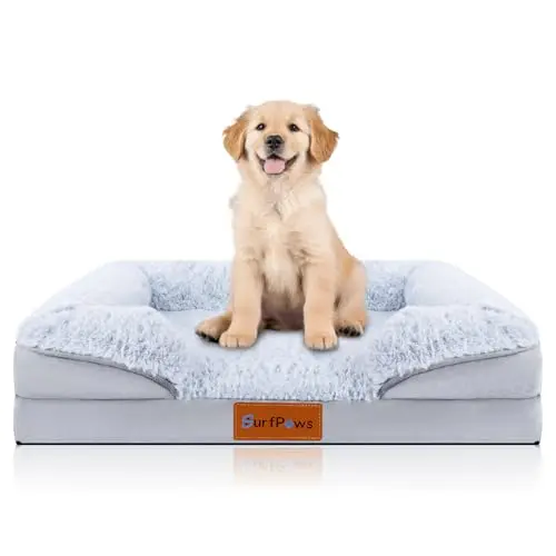 SurfPaws orthopedic dog bed with plush surface and removable cover