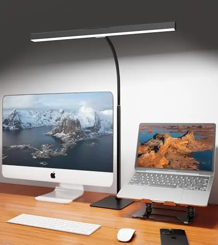 Kaulsoue LED desk lamp with wide light bar for crafting