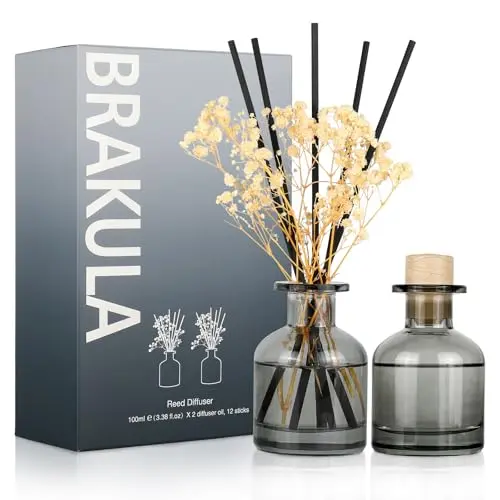 Brakula 2-pack reed diffuser with bamboo and eucalyptus scents