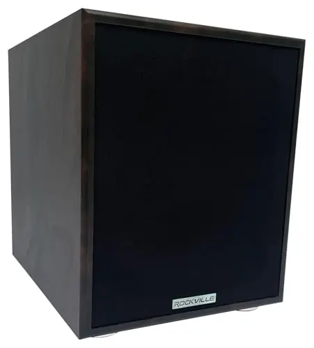 Rockville Rock Shaker 8-inch subwoofer in dark wood finish