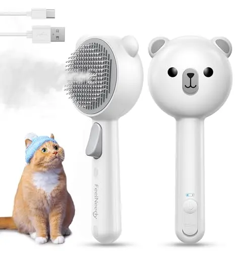 Cat steam brush with USB charging and mist function